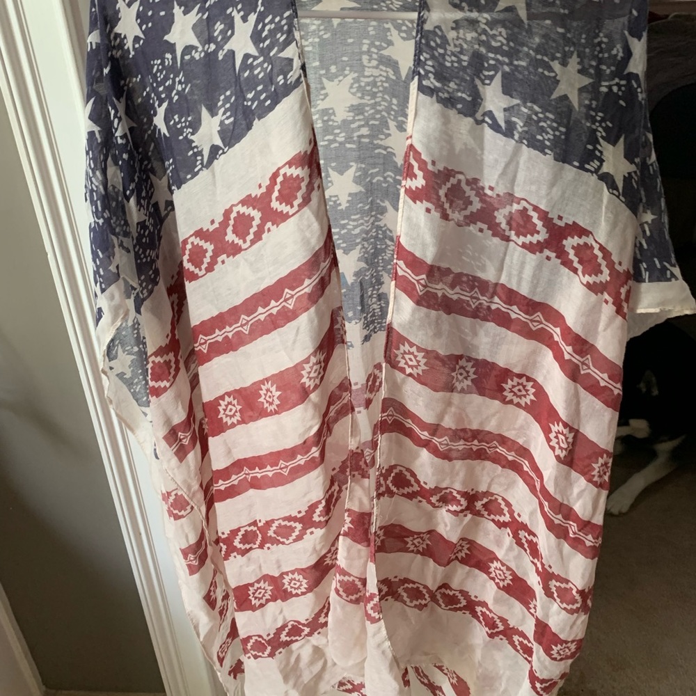 USA American flag swim coverup / kimono